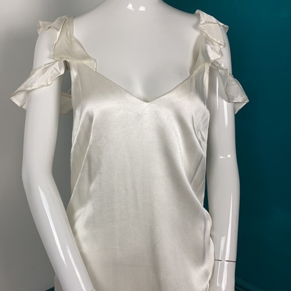 Wayf ivory satin slip dress. Midi small - Picture 8 of 8